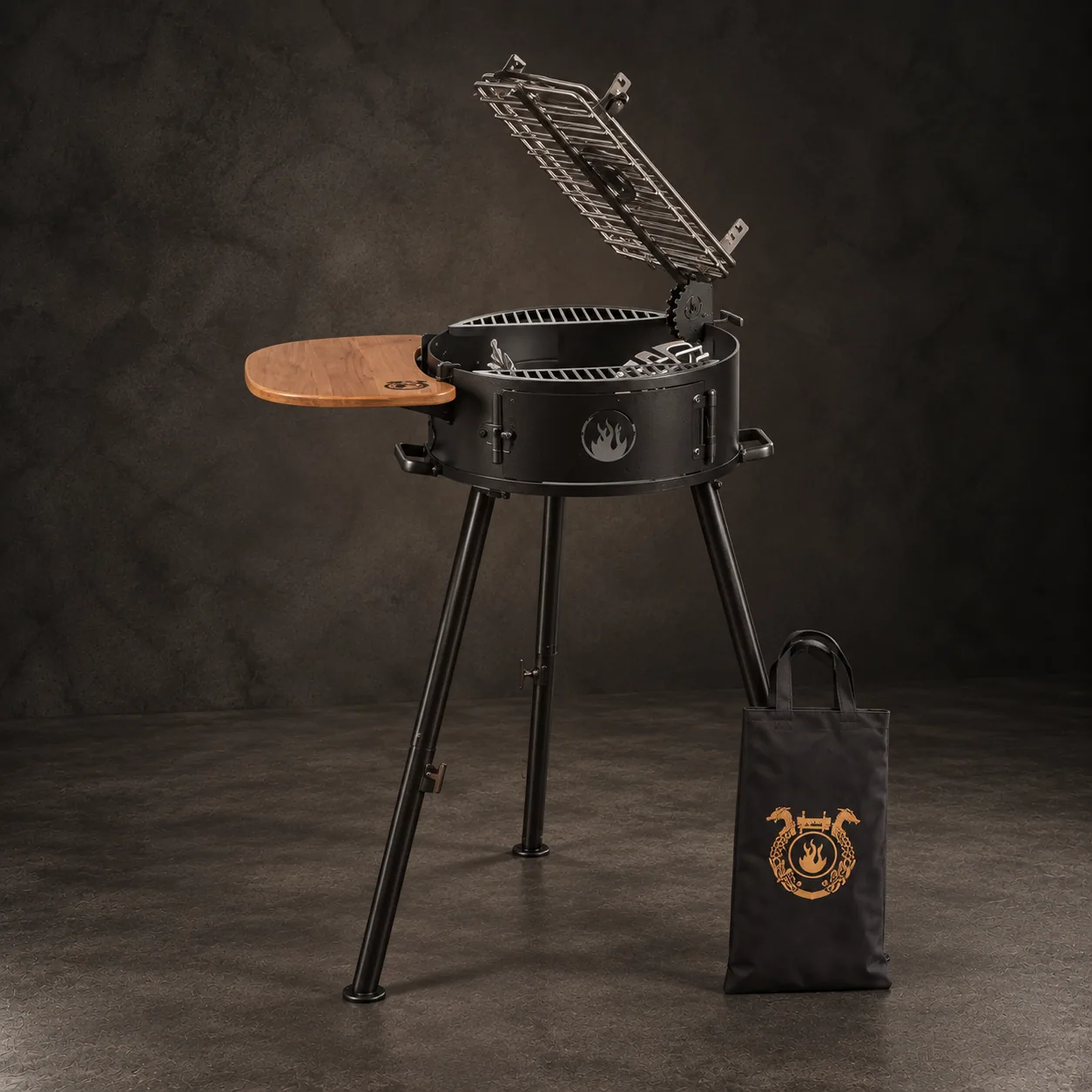 The Cowboy grill, on dark stone