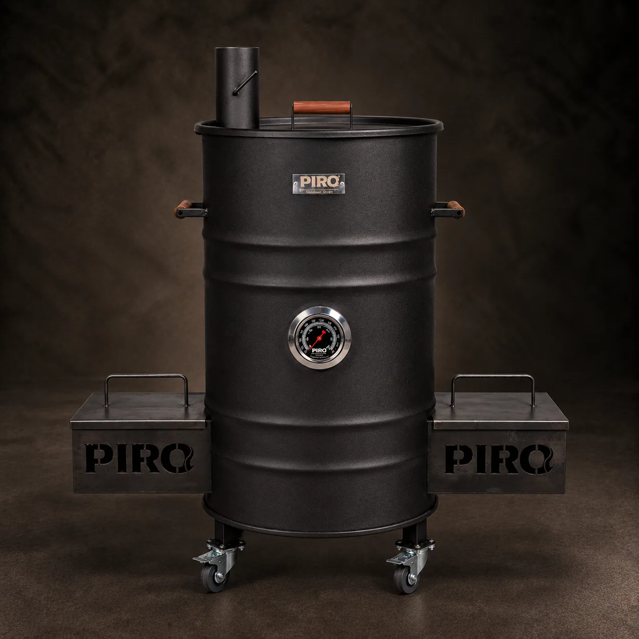 The 100 litre smoker oven, on dark stone